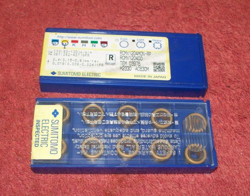 Sumitomo    carbide  inserts    rcmx 1204 mon -rp    grade  ac630m    pack of 10 for sale