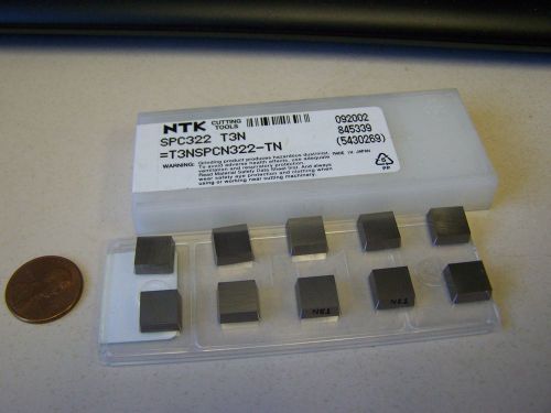 NTK ceramic inserts lot 10 SPC 322 SPC322 T3N grade square 3/8 x 3/8  cnc mill