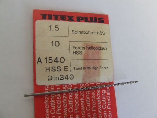 Titex 1.5mm a1540 hss extra-long drills 10psc .0591 for sale
