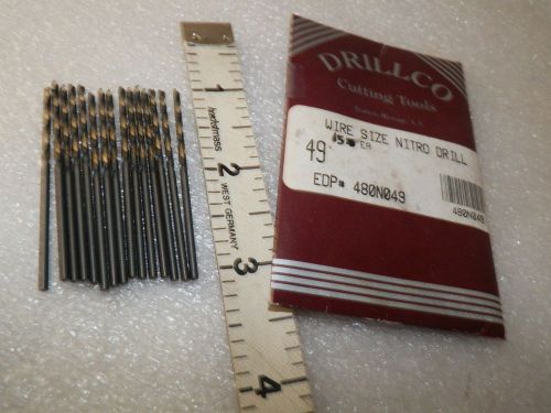 15 each  wire size # 49  drill bits   drillco  edp 480n049 usa  (loc20) for sale