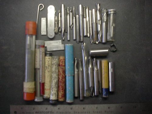 Mixed machinist tools 37 pieces including end mills &amp; tube of smalldrills for sale
