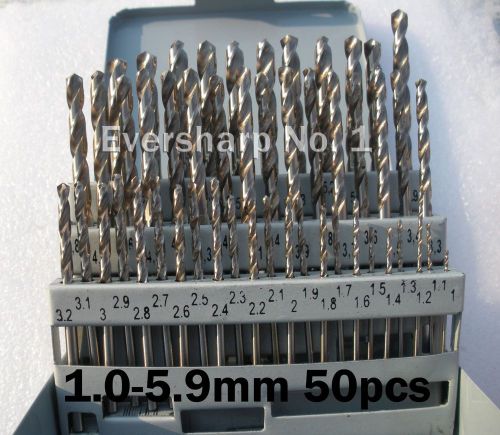 Lot 1set 50pcs quality guarantee fully ground hss twist drills 1.0mm-5.9mm for sale