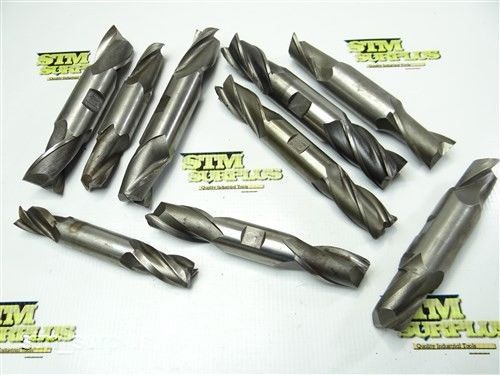 NICE LOT OF 9 HSS DOUBLE ENDED END MILLS 3/4&#034; TO 1&#034; CLEVELAND