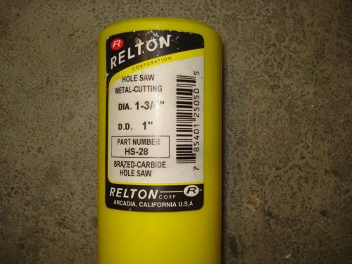 Relton 1-3/4&#034; dd 1&#034; brazed-carbide hole saw pn hs-28 for sale