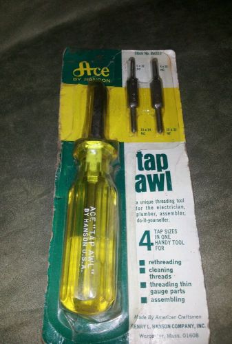 Henry hanson tap awl-ace tap awl by hanson 4 tap sizes 6x32, 8x32,10x24 &amp; 10x32 for sale