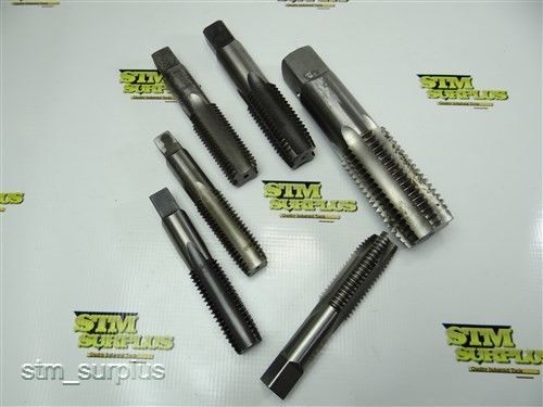 Nice lot of 6 hss hand taps 1&#034;-8 nc to 1-1/2&#034;-5-1/2 nc hanson-whitney for sale