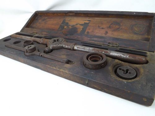 Vintage Die/ Die Handle Set in Vintage Wooden Box