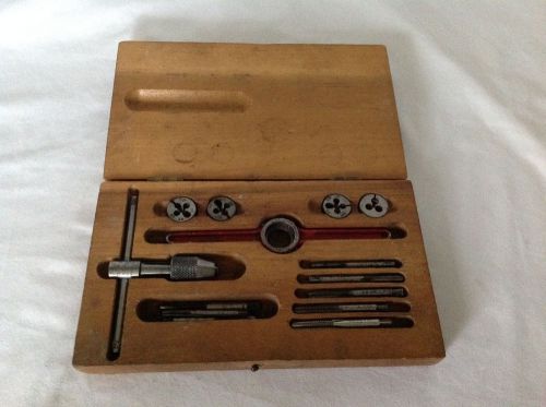Vintage gtd greenfield tap and die set no. 328 in wooden box for sale