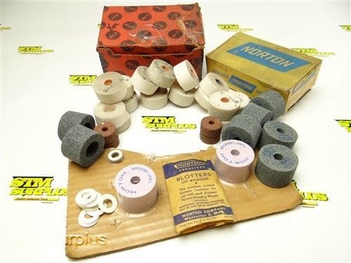 New!! lot of 22 norton &amp; mac-it grinding wheels 1&#034; to 1-1/2&#034; w/ 1/4&#034; &amp; 3/8&#034; bore for sale
