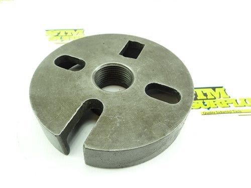 6-1/2&#034; diameter cast iron dog driver face plate w/  1-3/4&#034; threaded mount for sale