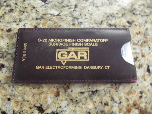 GAR S-22 SURFACE ROUGHNESS SCALE CONVENTIONAL MACHINING MICROFINISH COMPARATOR