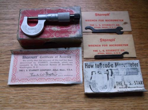 NOS STARRETT 576R ROUNDED ANVIL MICROMETER 1/2&#034; 1.000 THS FROM A KANSAS ESTATE