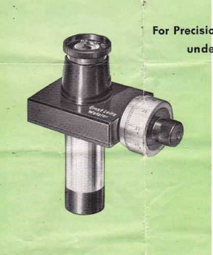 Leitz Screw Micrometer Eyepiece  Microscope Operators Manual on CD