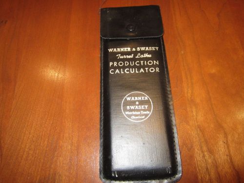 Warner Swasey Turret Lathe Production Calculator