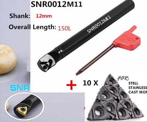 Snr0012k11 12x125l internal thread turning tool holder &amp;10pcs 11 ir a60 insert for sale