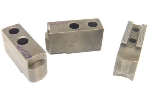 Set of 3 used huron steel soft jaws (6jshp) 1.5mm x 60 serrations for sale