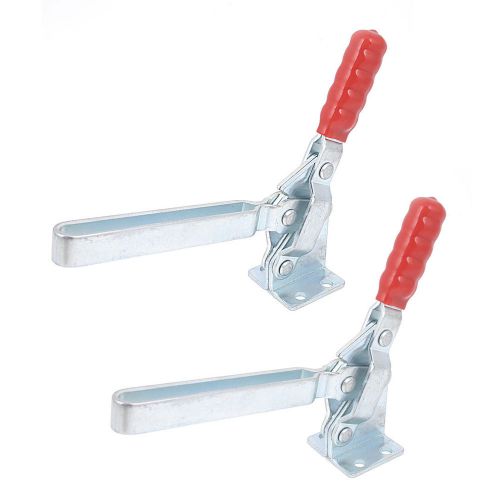 101-E 396Lbs Holding Capacity Red Straight Handle Vertical Toggle Clamp 2 pcs