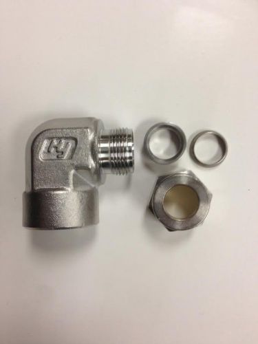 5 new hy-lok stainless steel 316mrs fittings 1/2&#034; tube to 1/2&#034; fnpt 90* elbow for sale