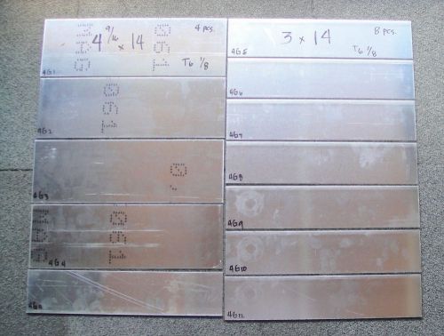 12 Pcs Lot 4G Aluminum Plate 1/8 all 14&#034; Long Sheet 6061-T6 .125 1/8” Thk T6