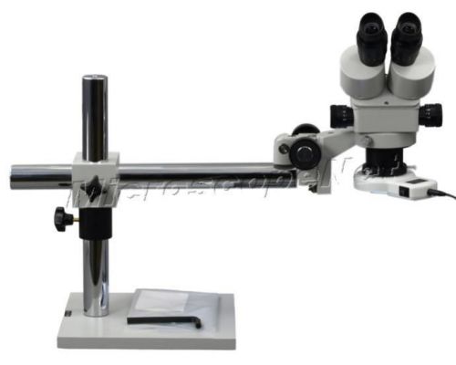 Single-bar boom stand binocular zoom stereo microscope 3.5x-90x +54 led light for sale