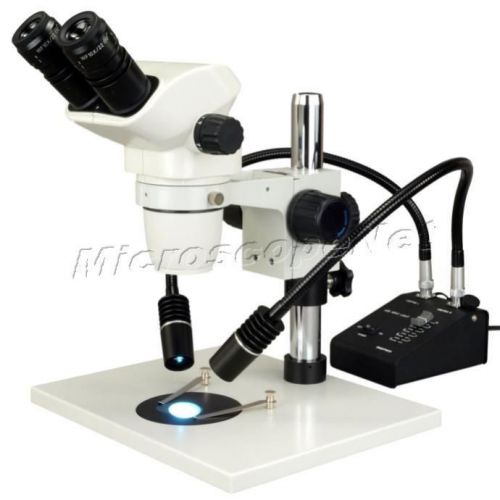 OMAX 6.7X-45X Zoom Stereo Microscope Binocular+Table Stand+6W Dual LED Light