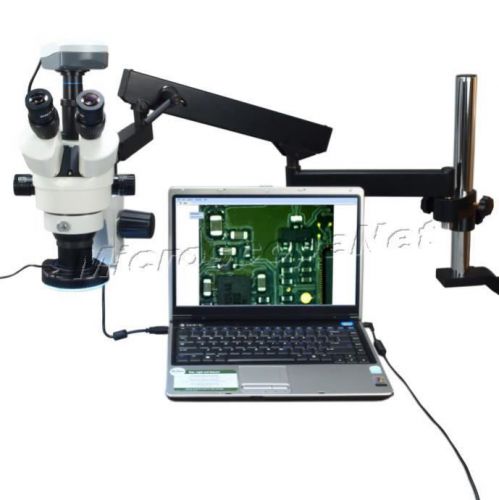 9mp digital camera 3.5x-90x zoom articulating arm+post stereo trino- microscope for sale