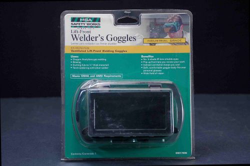 MSA SAFETY WORKS WELDER&#039;S GOGGLES - INDUSTRIAL GRADE, VENTILATED LIFT FRONT, NEW