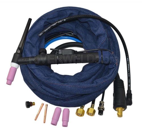 Wp-18fv-12 tig welding torch complete water cooled 350a flexible &amp; gas head body for sale