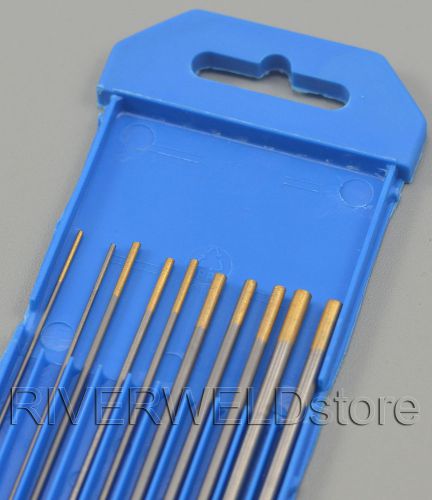 1.5% lanthanated wl15 gold tig tungsten electrode assorted size 0.040&#034;~1/8&#034;,10pk for sale