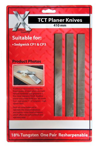 Sedgewick carbide  410 x 25 x 3mm  set of 3  planer/thicknesser blades inc vat for sale