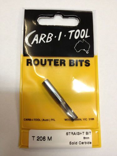 CARB-I-TOOL T 206 M 6mm x  1/4 ” SHANK SOLID CARBIDE STRAIGHT CUT ROUTER BIT