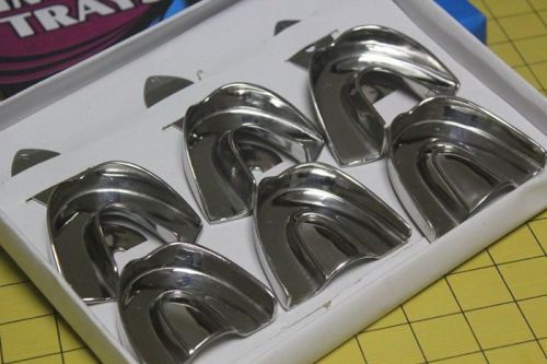 6 Stainless steel Dental Impression Trays set Solid Denture Instruments best hot