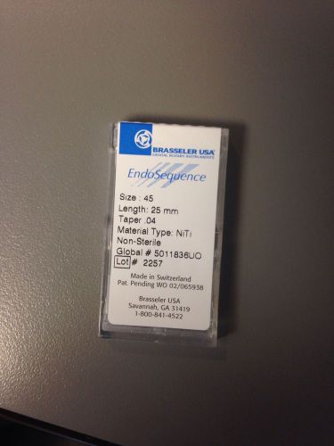 Brasseler endo sequence rotary files 45  .04 taper for sale