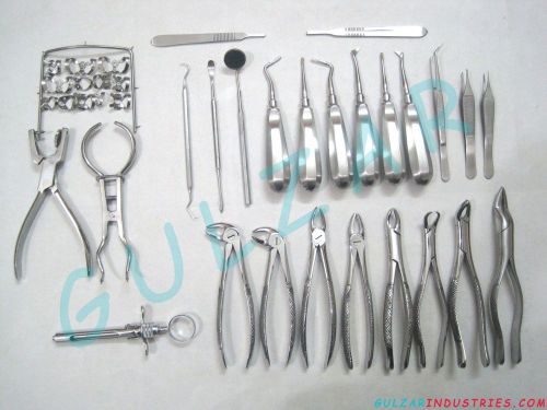 38 Pcs Oral Surgery Dental Forceps,15 Pieces Rubber Dam Surgical Instruments