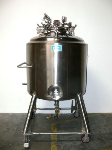 Dci 400 liter jacketed bio-reactor,  stainless steel tank w/ 40 psi max pressure for sale