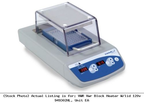 Vwr vwr block heater w/lid 120v 949302hl, unit ea constant temperature unit for sale