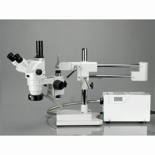 2x-225x advanced boom trinocular stereo microscope with fiber optic ring light for sale