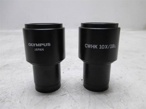 2x Olympus CH-2 Binocular Laboratory Microscope CHT Eyepieces CWHK 10x/18L