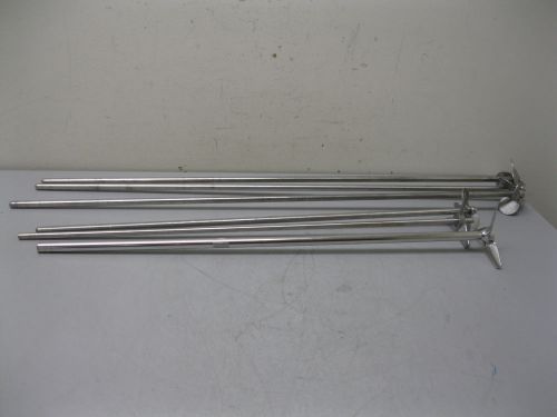 Lot (6) misc stainless steel 3-blade mixing paddle assembly p24 (1724) for sale