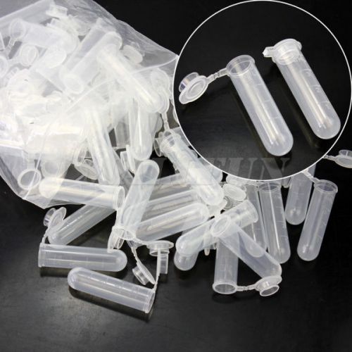50Pcs Durable 5ml Empty Tube Plastic Clear Container Sample Storage Practical