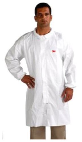 New 3m disposable lab coat 4440 polypropylene medium white best for lab for sale