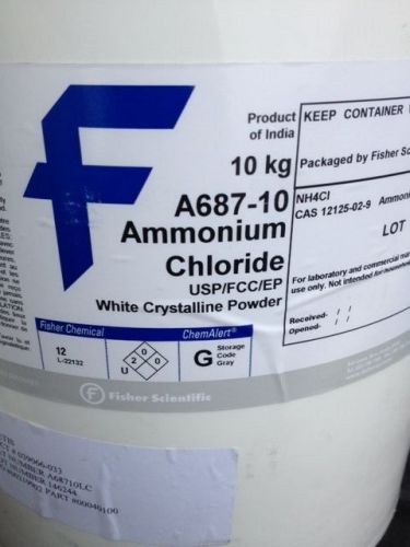 Ammonium Chloride USP/FCC/EP.  Fisher Scientific. 10 KG   A687-10