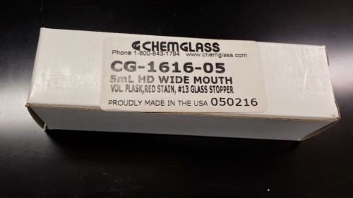 CHEMGLASS CG-1616-05 Volumetric Flask,5mL, Red