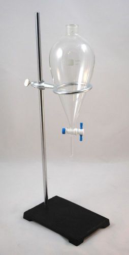 1000 ml separatory glass funnel with support stand ptfe for sale