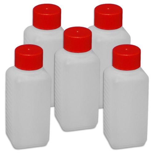 5x Plastic bottle, flask 100 ml with screw top and gasket included (5x22009)