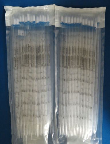 50 VWR Serological Pipets Polystyrene 5 in 1/10mL TD Blue Plugged Pipettes