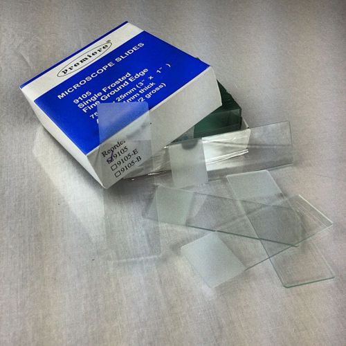Single Frosted Microscope Slides - one end, one side - 144/gr