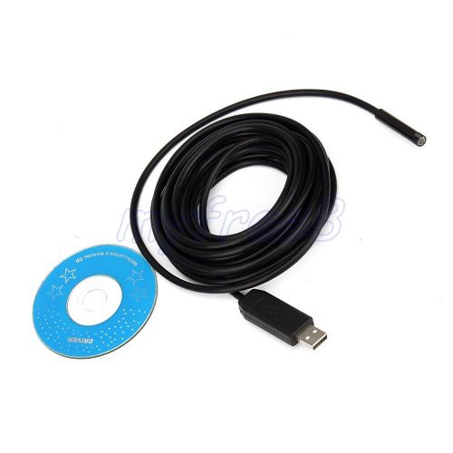 Usb endoscope borescope inspection 6 led 7mm lens waterproof camera 2m cable for sale