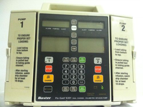 Baxter flo-gard 6301 refurbished - dual channel  - 90 day warranty - new battery for sale