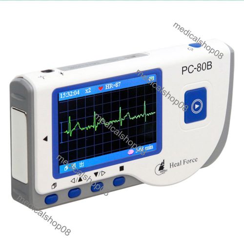 HOT Model Color LCD Portable Handheld ECG EKG Heart Rate Monitor+Free pads CE